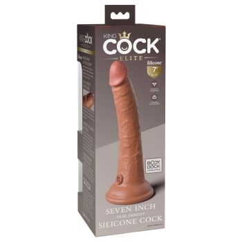 7 Inch 2Density Silicone Cock Caramel skin tone