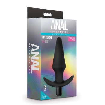 ANAL ADVENTURES PLATINUM SILICONE VIBRATING PLUG BLACK