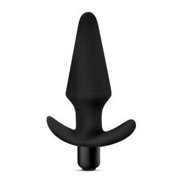 ANAL ADVENTURES PLATINUM SILICONE VIBRATING PLUG BLACK