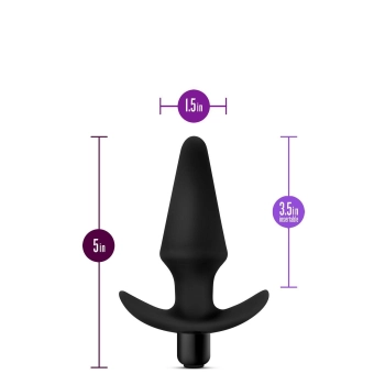 ANAL ADVENTURES PLATINUM SILICONE VIBRATING PLUG BLACK