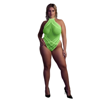 Body with Halter Neck - Neon Green - XL/XXXXL