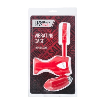 Pierścień-Black&Red Vibrating sleeve with bullet