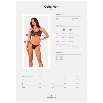 Celia Noir komplet 2-częściowy  M/L