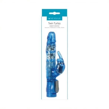 Me You Us Twin Turbo Rabbit Vibrator Blue