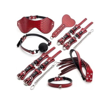 Suitcase bondage set red