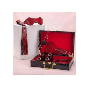 Suitcase bondage set red