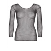 Long Sleeves Fishnet Top Black