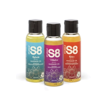 S8 Massage Oil Box 3x 50ml Multi flavour