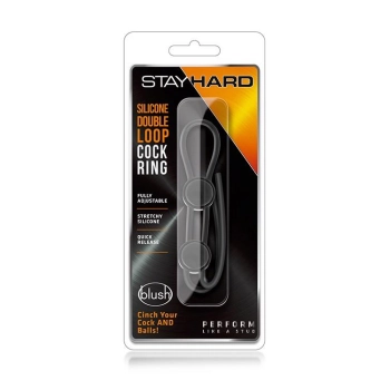 STAY HARD DOUBLE LOOP COCK RING BLACK