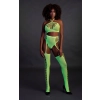 Two Piece with Crop Top and Stockings - Green - XS/XL