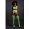 Two Piece with Crop Top and Stockings - Green - XS/XL