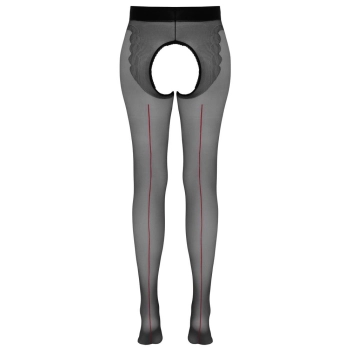 Rajstopy Cottelli LEGWEAR z otwartym kroczem i czerwonym szwem 20 den