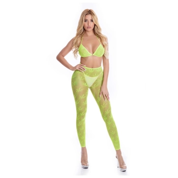 ALL ABOUT LEAF BRA SET GREEN, OS