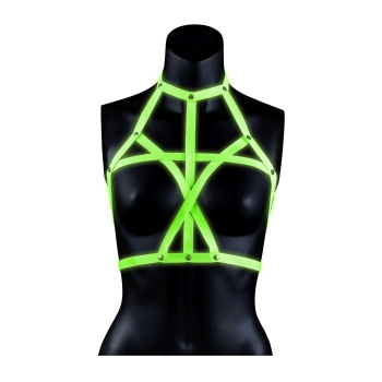 Bra Harness - Glow in the Dark - Neon Green/Black - S/M