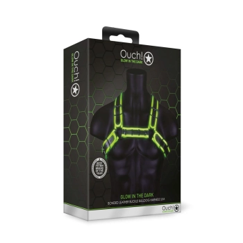 Buckle Bulldog Harness - GitD - Neon Green/Black - S/M