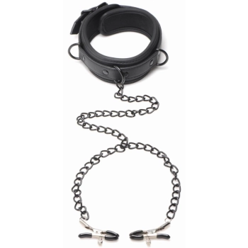 Collared Temptress Necklace with Nipple Clamps