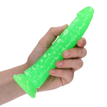 Slim Realistic Dildo with Suction Cup - Glow in the Dark - 7 / 18 cm