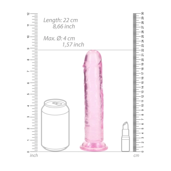 Żelowe różowe dildo z przyssawką waginalne i analne 22 cm