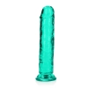 Żelowe zielone dildo z przyssawką waginalne i analne 22 cm