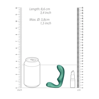 Pointed Vibrating Prostate Massager with Remote Control - Metallic Green