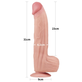 12 King Sized Sliding Skin Dual Layer Dong