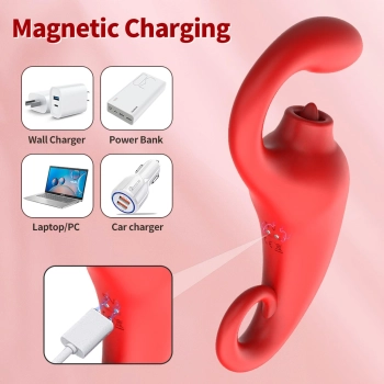 Silikonowy stymulator łechtaczki Merfi liżący języczek 10 wibracji USB