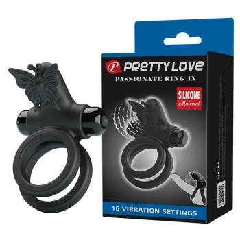 Pierścień wibrujący motylkowy Pretty Love 10 funkcji silikonowy
