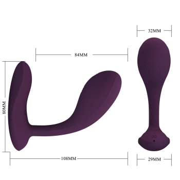 Wibrator silikonowy Pretty Love Baird fioletowy z aplikacją 12 funkcji