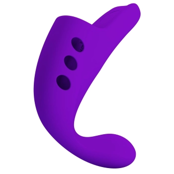 Wibrator na palec Pretty Love Gorgon fioletowy silikonowy 10 trybów
