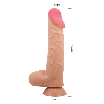 Dildo realistyczne Baile Sliding Skin cieliste giętkie 24 cm z przyssawką