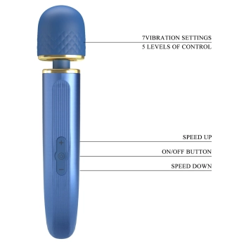 PRETTY LOVE - Colorful Massager Blue, 7 vibration functions 5 levels of speed control