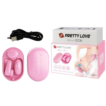 Wibrujące jajko Pretty Love Magic Box różowe 12 wibracji 7 stukania USB