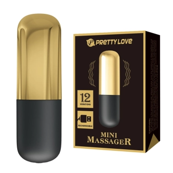 Mini wibrator Pretty Love złoty 12 funkcji