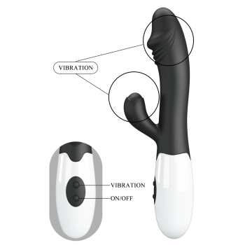 Wibrator króliczek Pretty Love Snappy czarny 30 funkcji