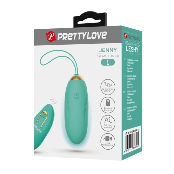 Wibrujące jajeczko -PRETTY LOVE - JENNY Dream chaser 1, Green, Wireless remote control 12 vibration functions