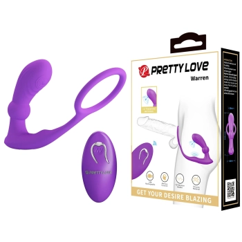 PRETTY LOVE - Warren Purple, Wireless remote control 12 pulse wave settings 12 vibration functions