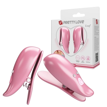 Wibrujące klipsy na sutki Pretty Love Leaf 10 funkcji