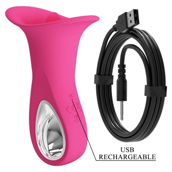 Wibrator oralny z języczkiem Pretty Love Clyde 12 wibracji 12 lizania USB