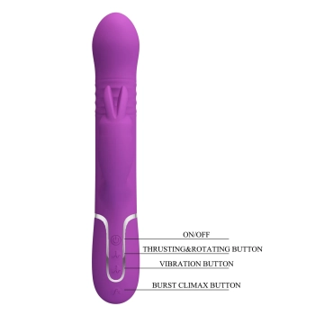 Wibrator króliczek Pretty Love Coale fioletowy 7 wibracji rotacja pchnięcia