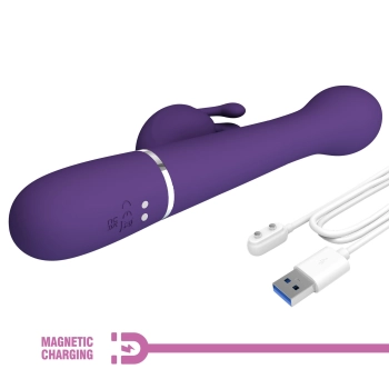 PRETTY LOVE - Dejon dark Purple, 7 vibration functions 4 thrusting settings 4 rotation functions