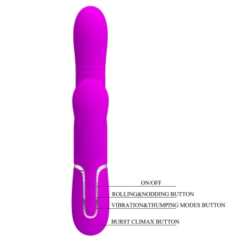 PRETTY LOVE - Mariana Purple, 7 vibration functions 7 thrusting settings, 4 rolling functions, 4 nodding functions