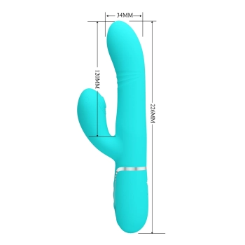 PRETTY LOVE - Mariana light blue, 7 vibration functions, 7 thrusting settings, 4 rolling functions, 4 nodding functions