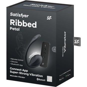 Jajko wibrujące prążkowane Satisfyer Ribbed Petal czarne