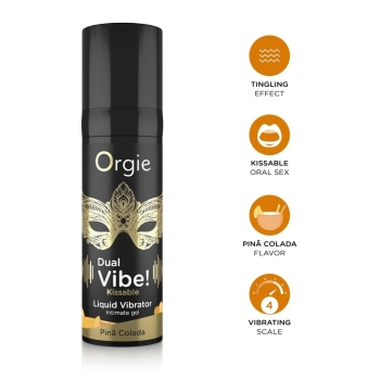 Płynny wibrator do całowania Dual Vibe Pina Colada Orgie 15 ml