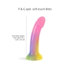Dildo silikonowe zakrzywione Stargazer Love to Love 15 cm wielokolorowe