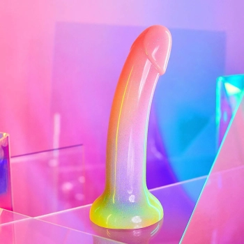 Dildo silikonowe zakrzywione Stargazer Love to Love 15 cm wielokolorowe