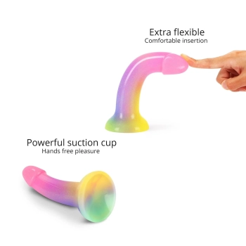 Dildo silikonowe zakrzywione Stargazer Love to Love 15 cm wielokolorowe