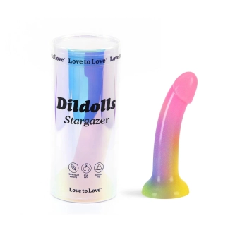 Dildo silikonowe zakrzywione Stargazer Love to Love 15 cm wielokolorowe