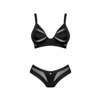 Dwuczęściowy komplet bielizny Chic Amoria Obsessive czarny M/L