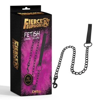 Smycz BDSM z łańcuchem metalowym Fierce Euphoria 80 cm